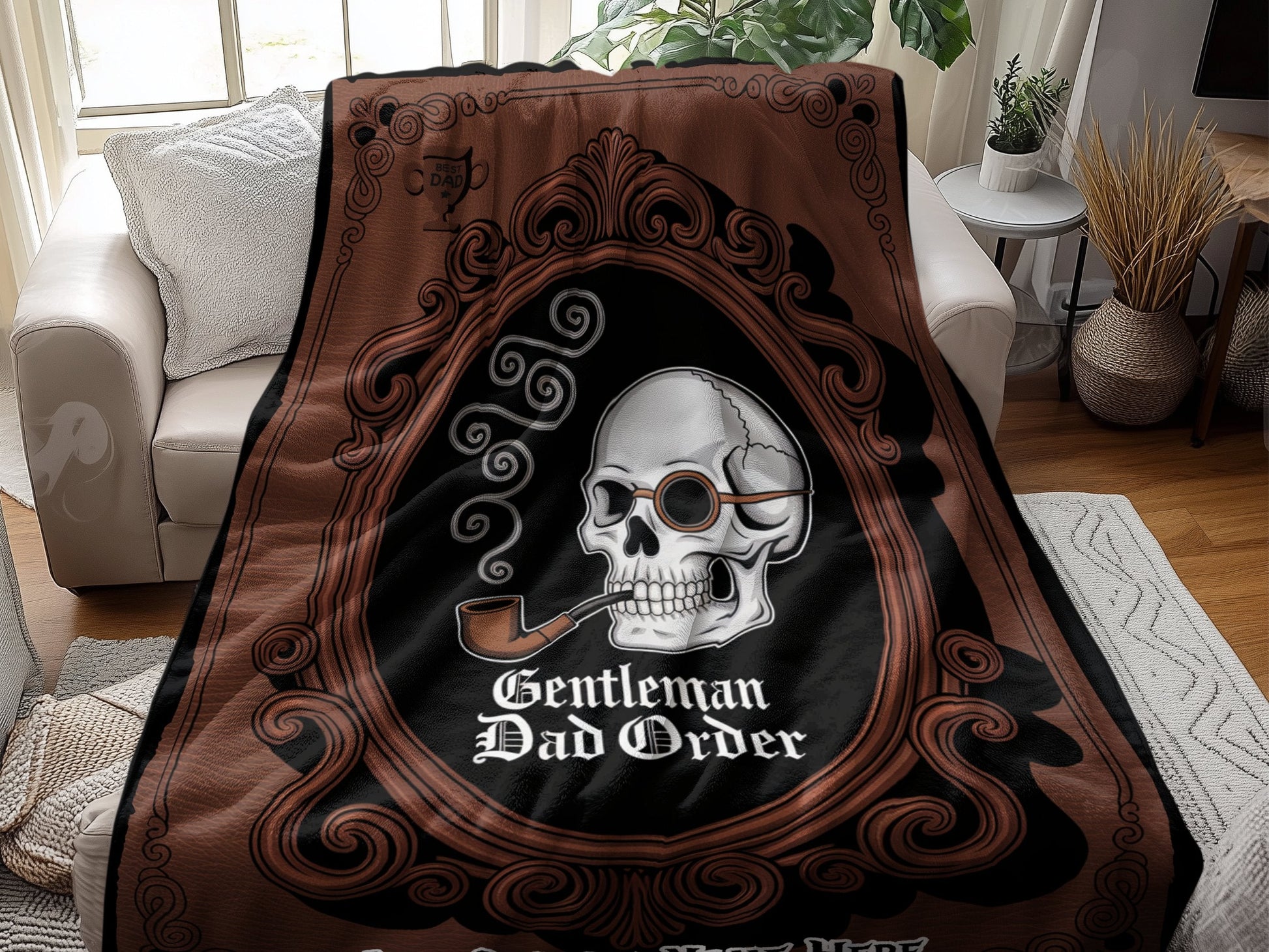 Gentleman Dad Order Skull Design Blanket Product