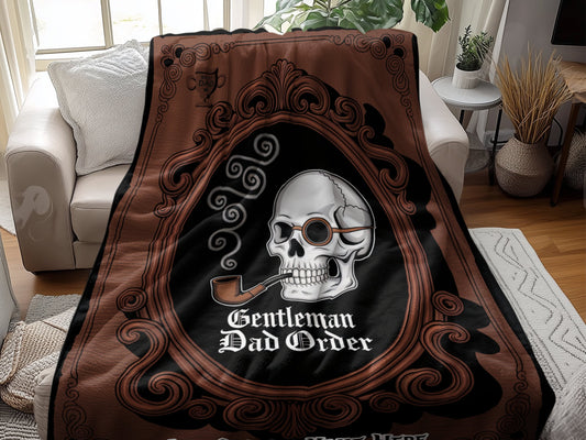 Gentleman Dad Order Skull Design Blanket Product