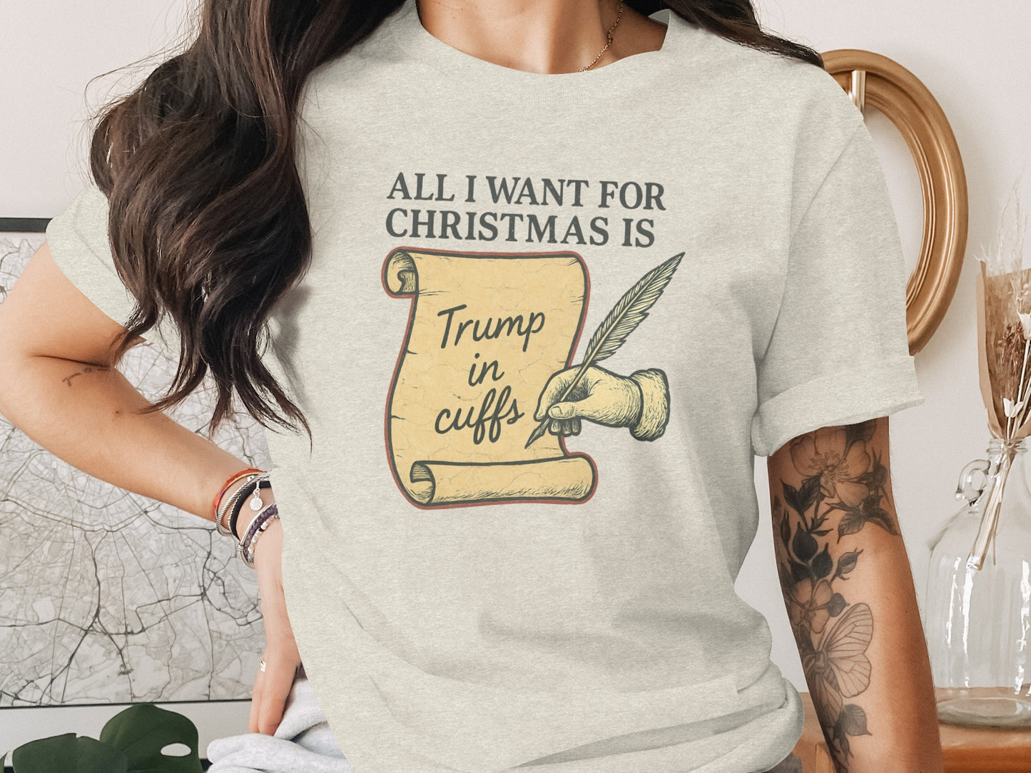 All I Want for Christmas Is Trump in Cuffs Shirt