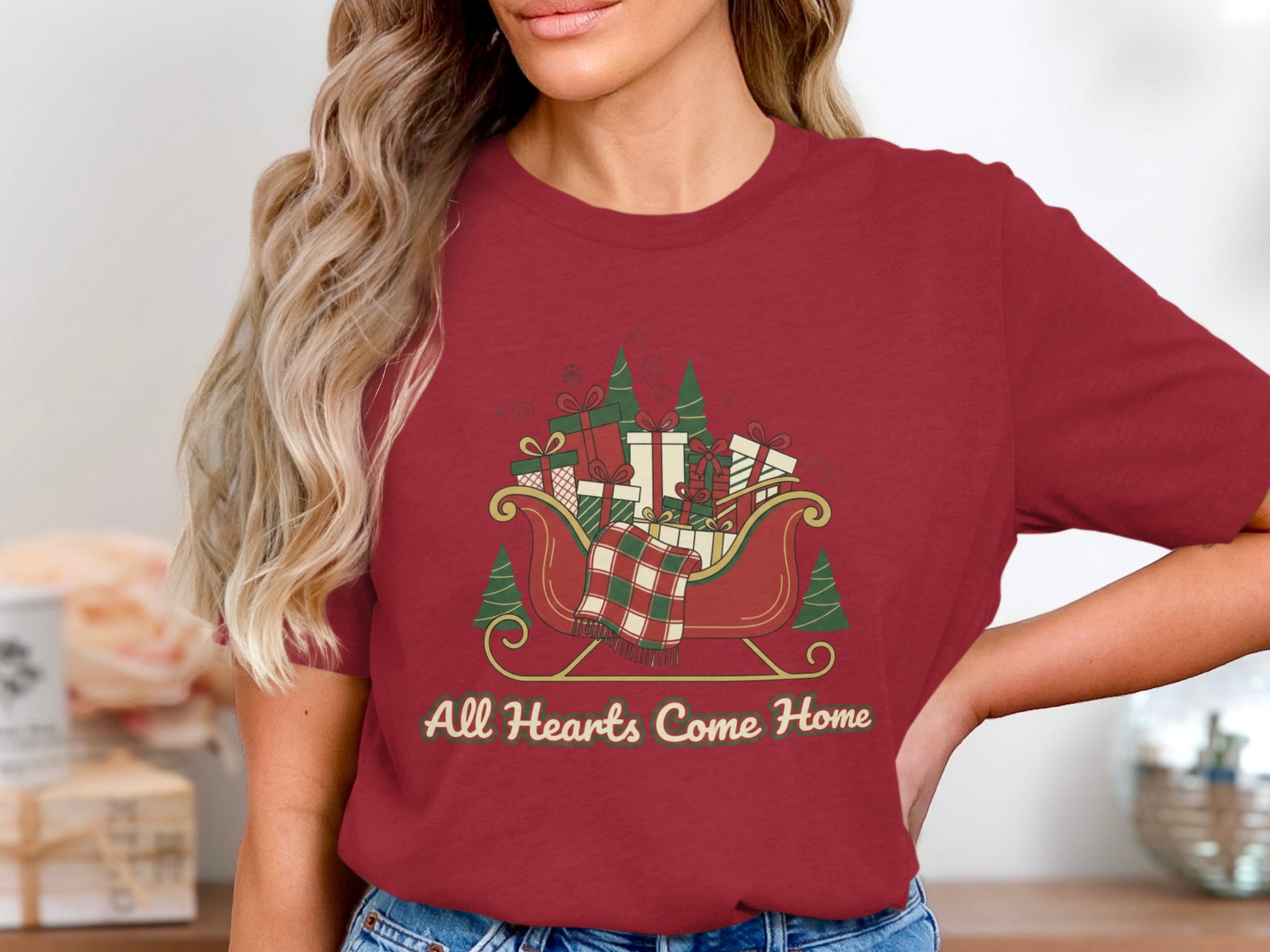 All Hearts Come Home Festive Holiday Graphic Tee