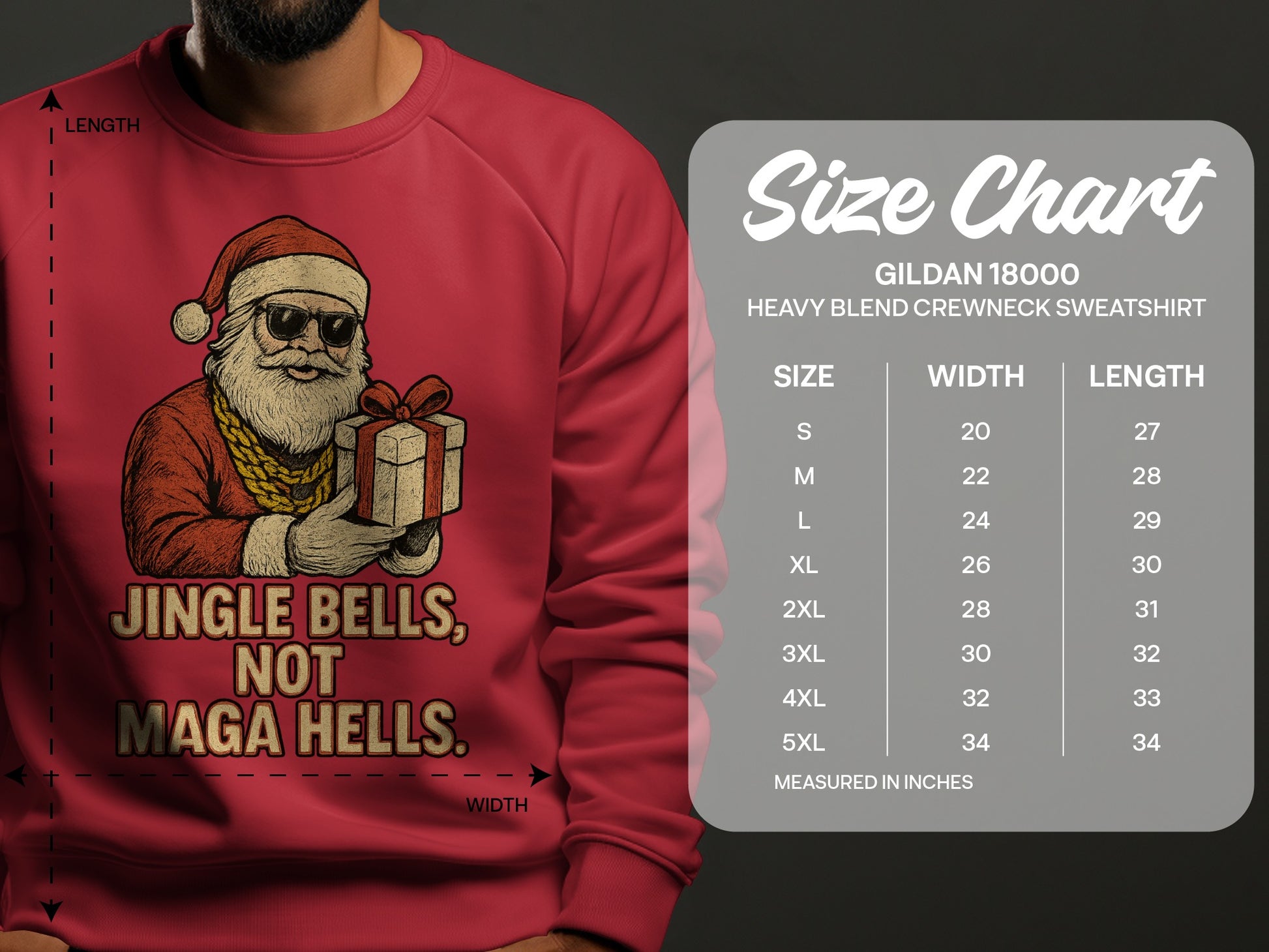 Cool Santa Jingle Bells Not MAGA HELLS Sweatshirt