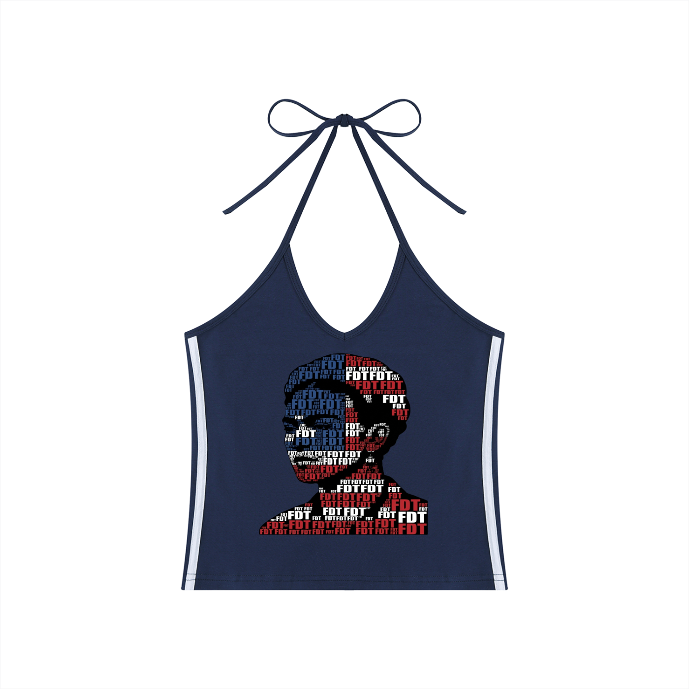 Subtle FDT Frida Kahlo Women's Color Block Halter Crop Tank Top