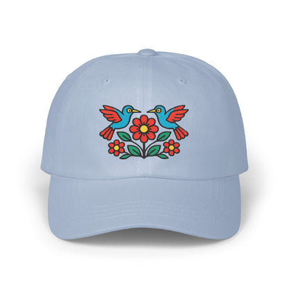 Embroidered Hummingbirds and Flowers Design Hat product
