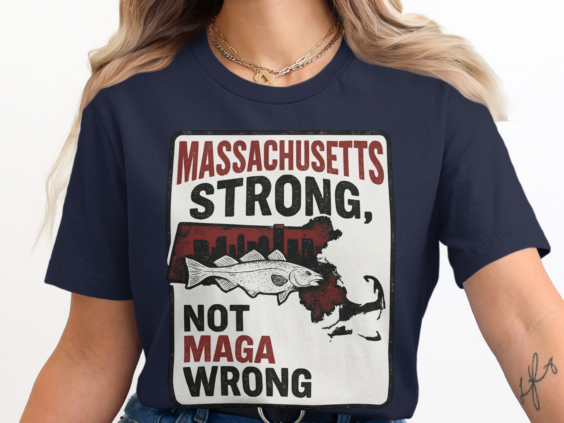 Massachusetts Strong Not Maga Wrong T-shirt product