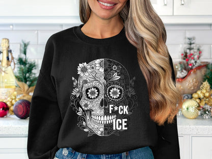 Skull Design F*ck Ice Graphic Sweatshirt product