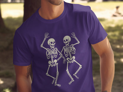 Chinga La Migra Purple Graphic Shirt product type