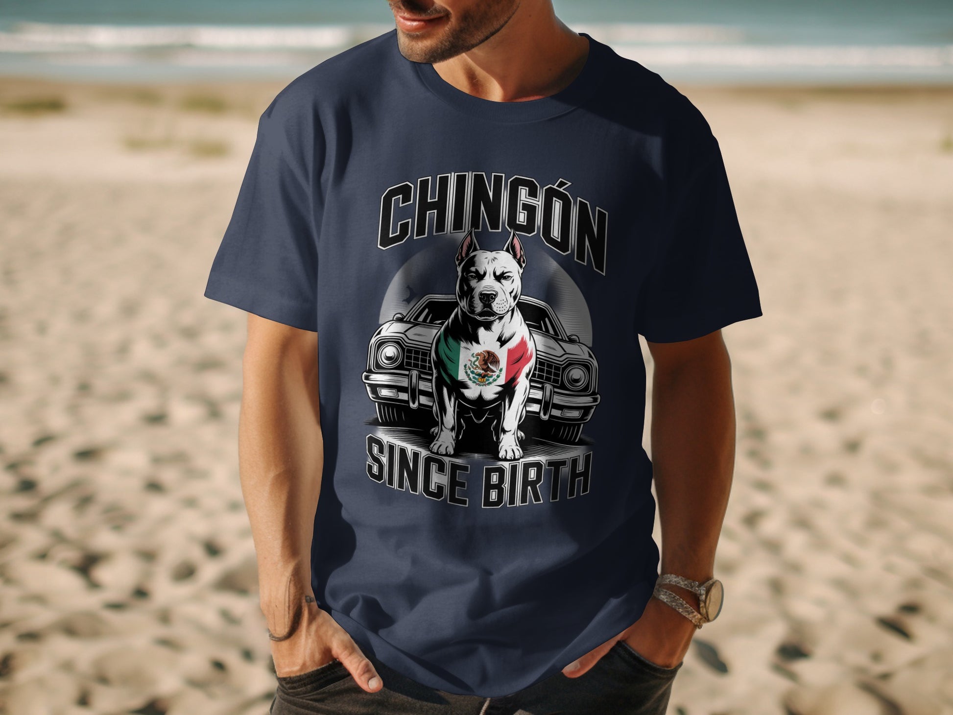 Chingon Since Birth Car and Dog Graphic T-Shirt product