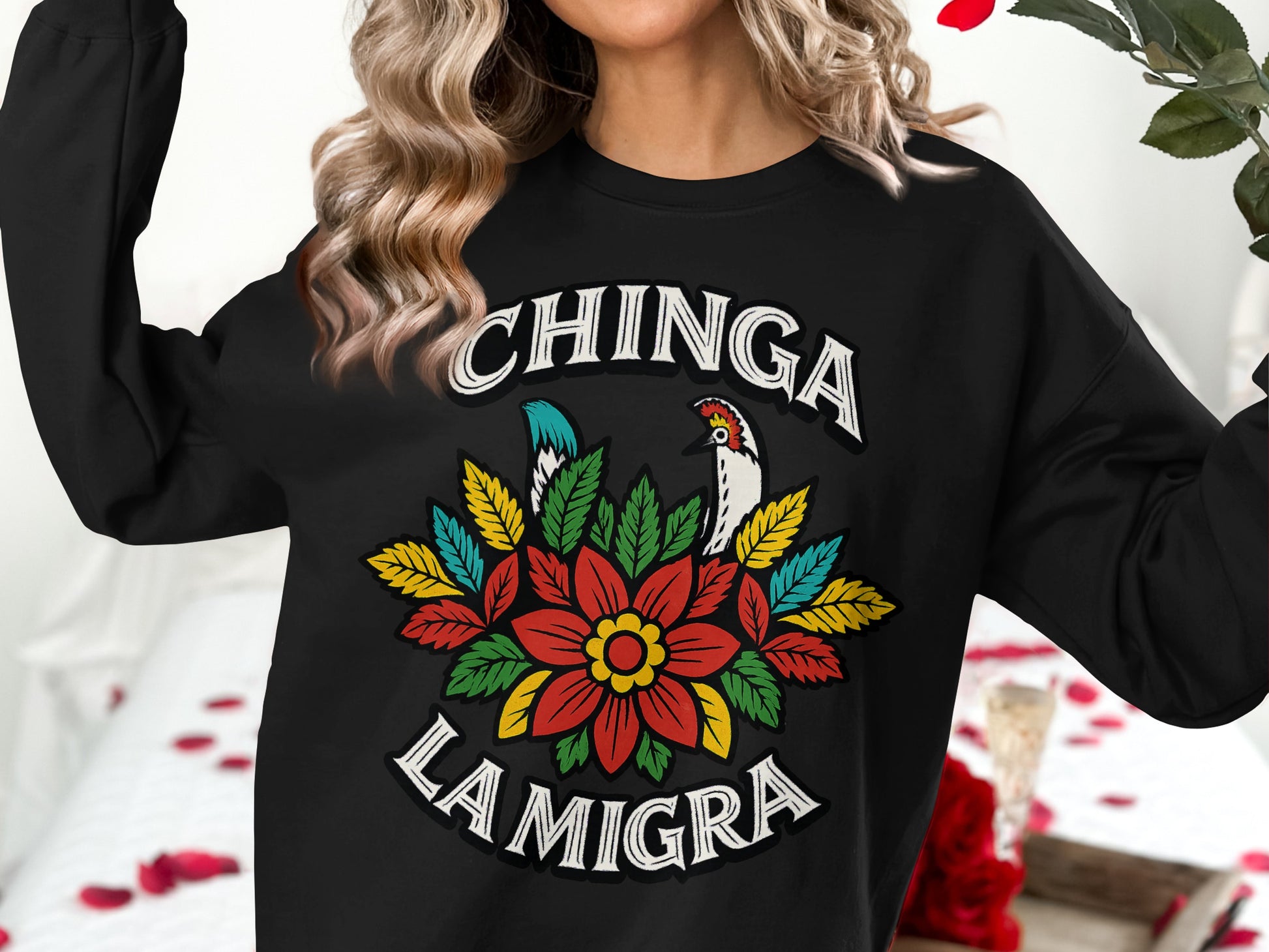Chinga La Migra Floral Graphic Long Sleeve product