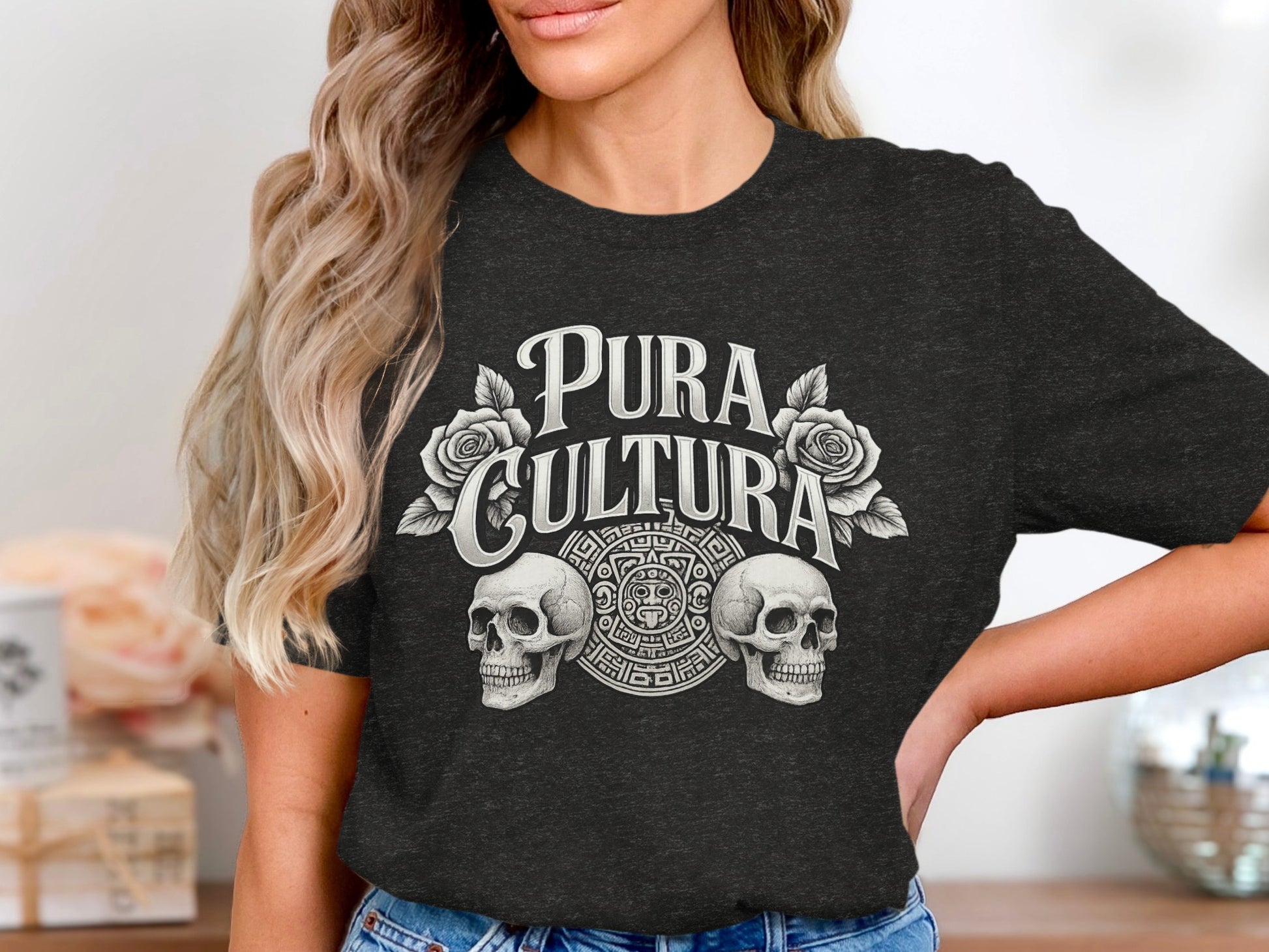 Pura Cultura Skull and Rose Print Shirt product