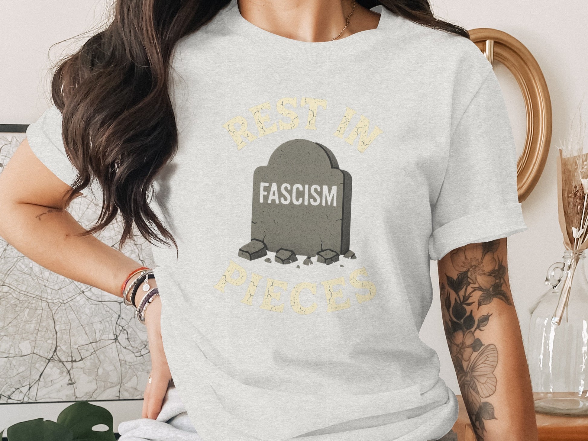 Rest In Pieces Fascism Graphic Tee product
