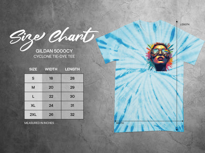 Vibrant Tie-Dye T-Shirt with Artistic Face Print product type