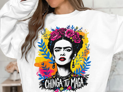 Colorful Frida Kahlo Art Sweatshirt Statement Product