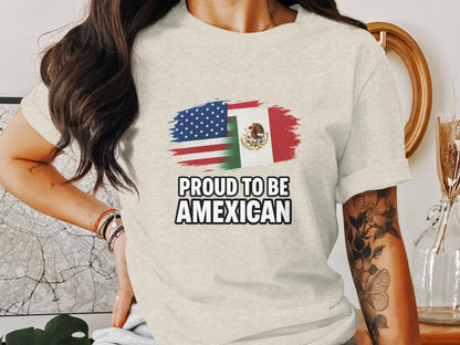 Proud to Be American and Mexican Graphic T-Shirt product type