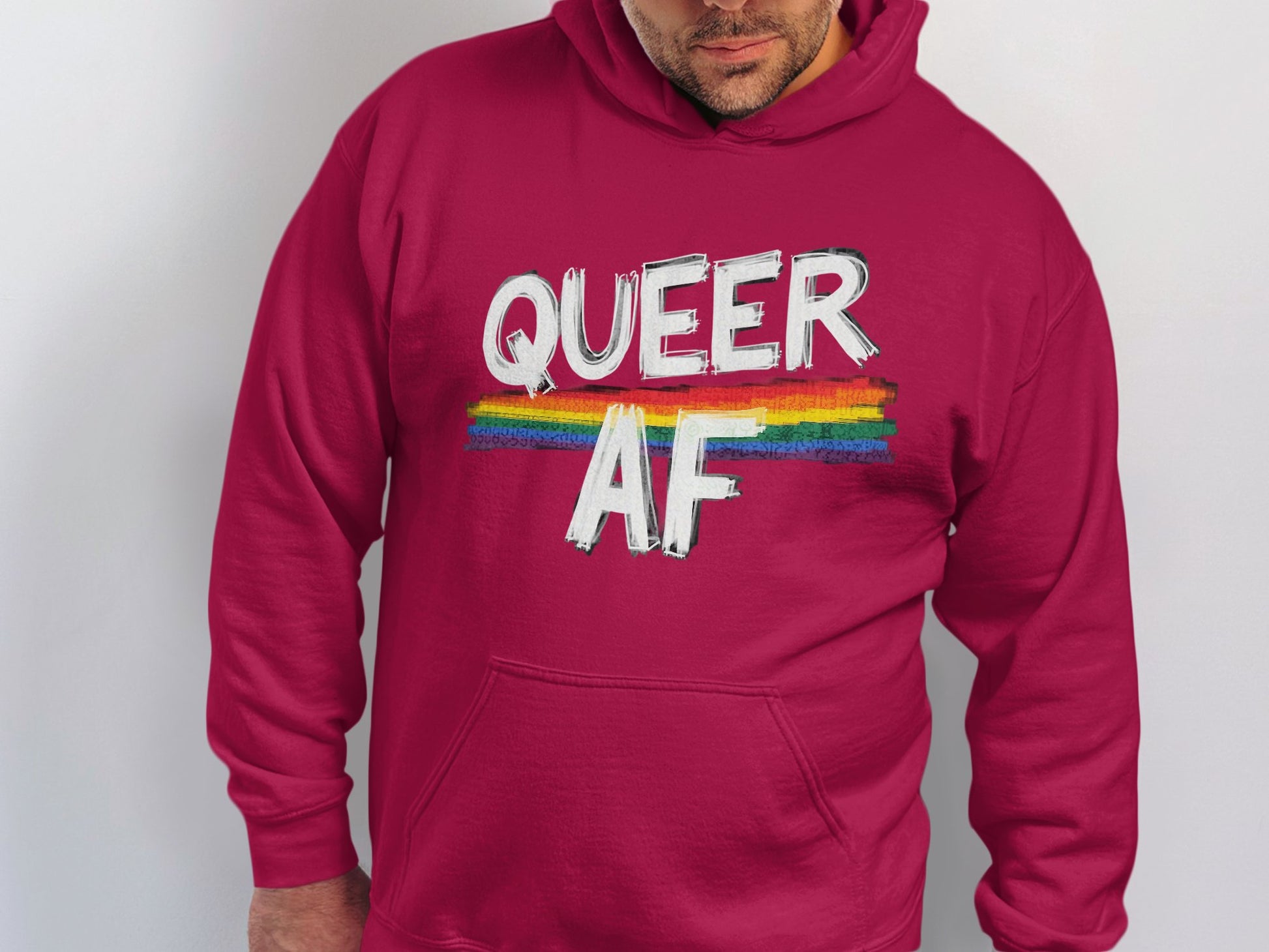 Queer AF Rainbow Design Hoodie product
