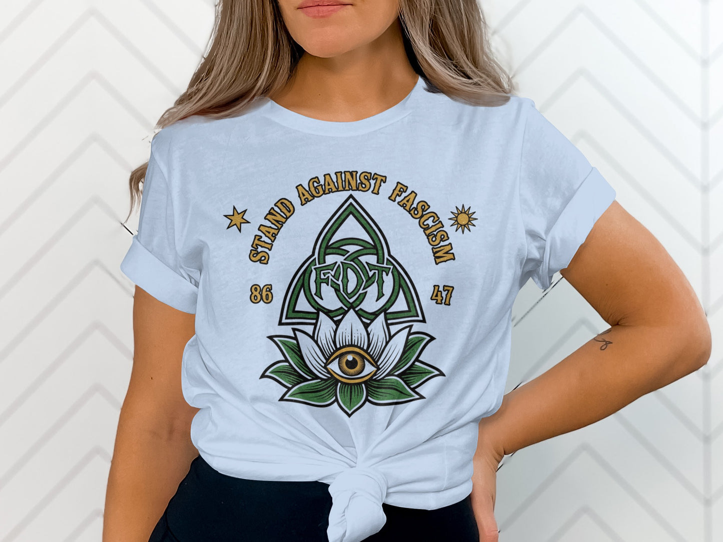 Stand Against Fascism 86 47 Lotus Eye T-shirt