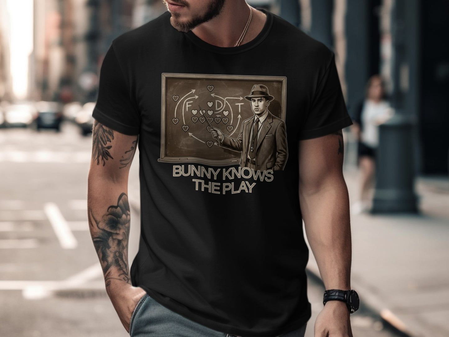 Bunny Knows The Play Graphic Tee Mens tshirt