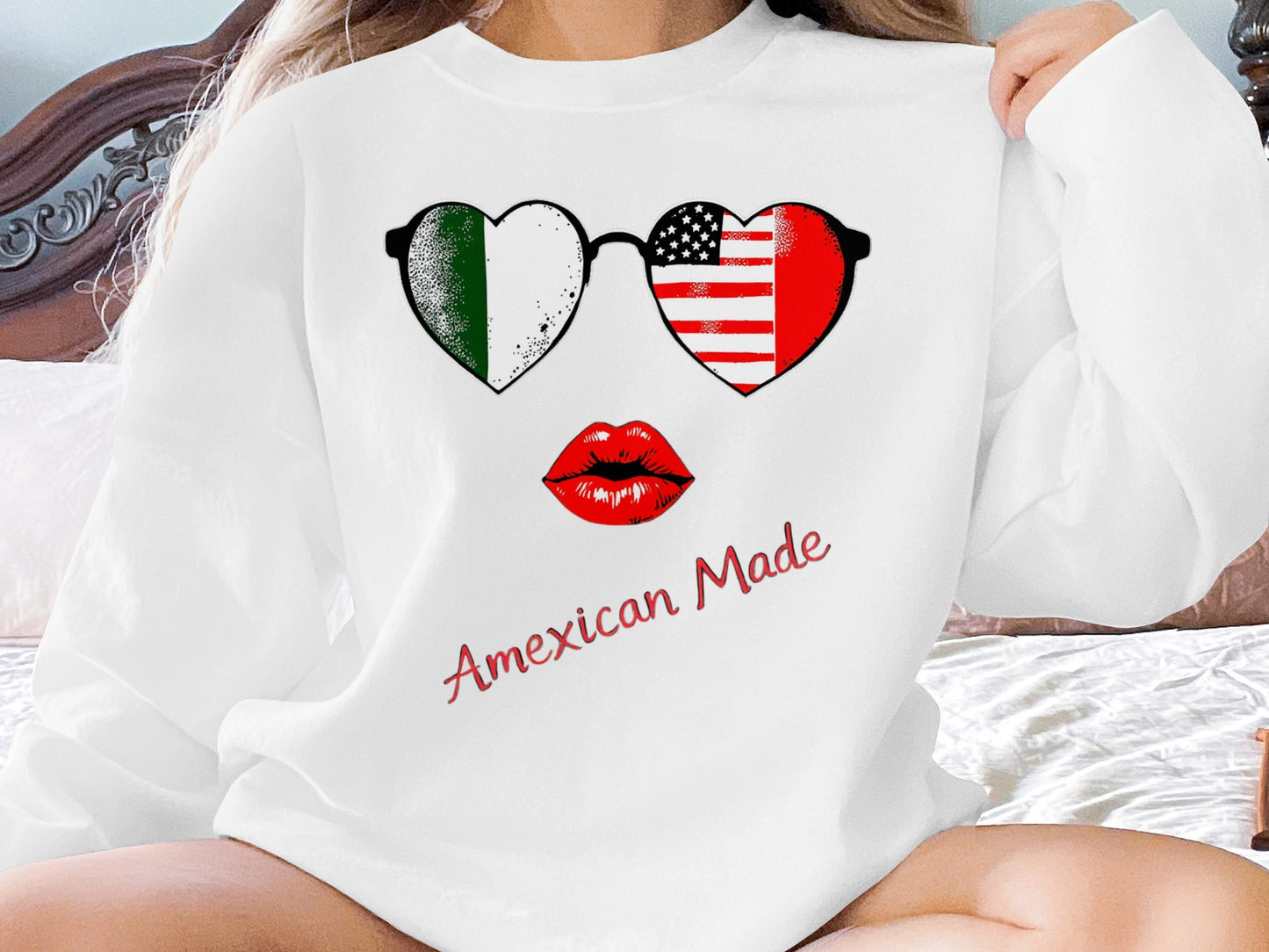 Amexican Made Shirt with Heart and Lip Print product