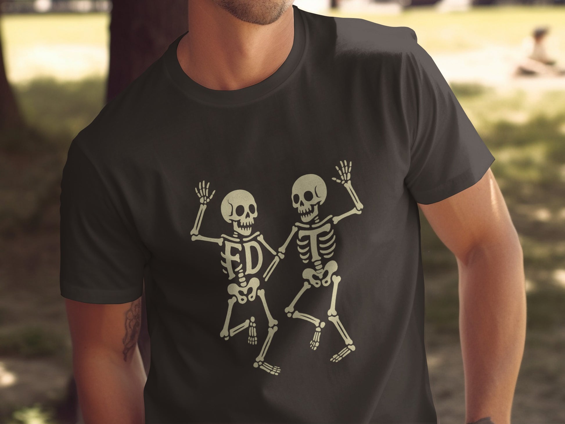 Dancing Skeletons Casual Men T Shirt Halloween product