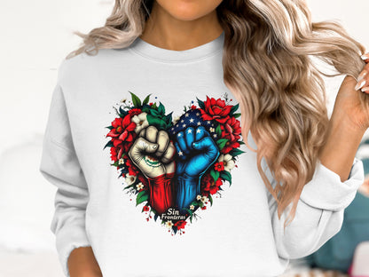 Sin Fronteras Fist Heart Design Sweatshirt product type