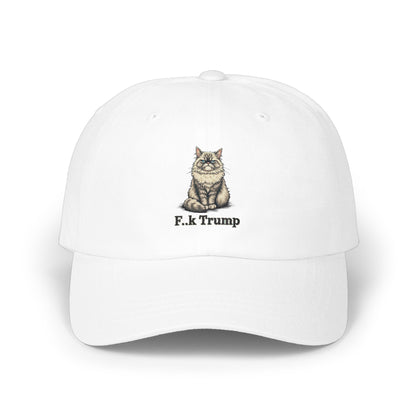 Funny Cat With F.k Trump Embroidery Statement Hat product