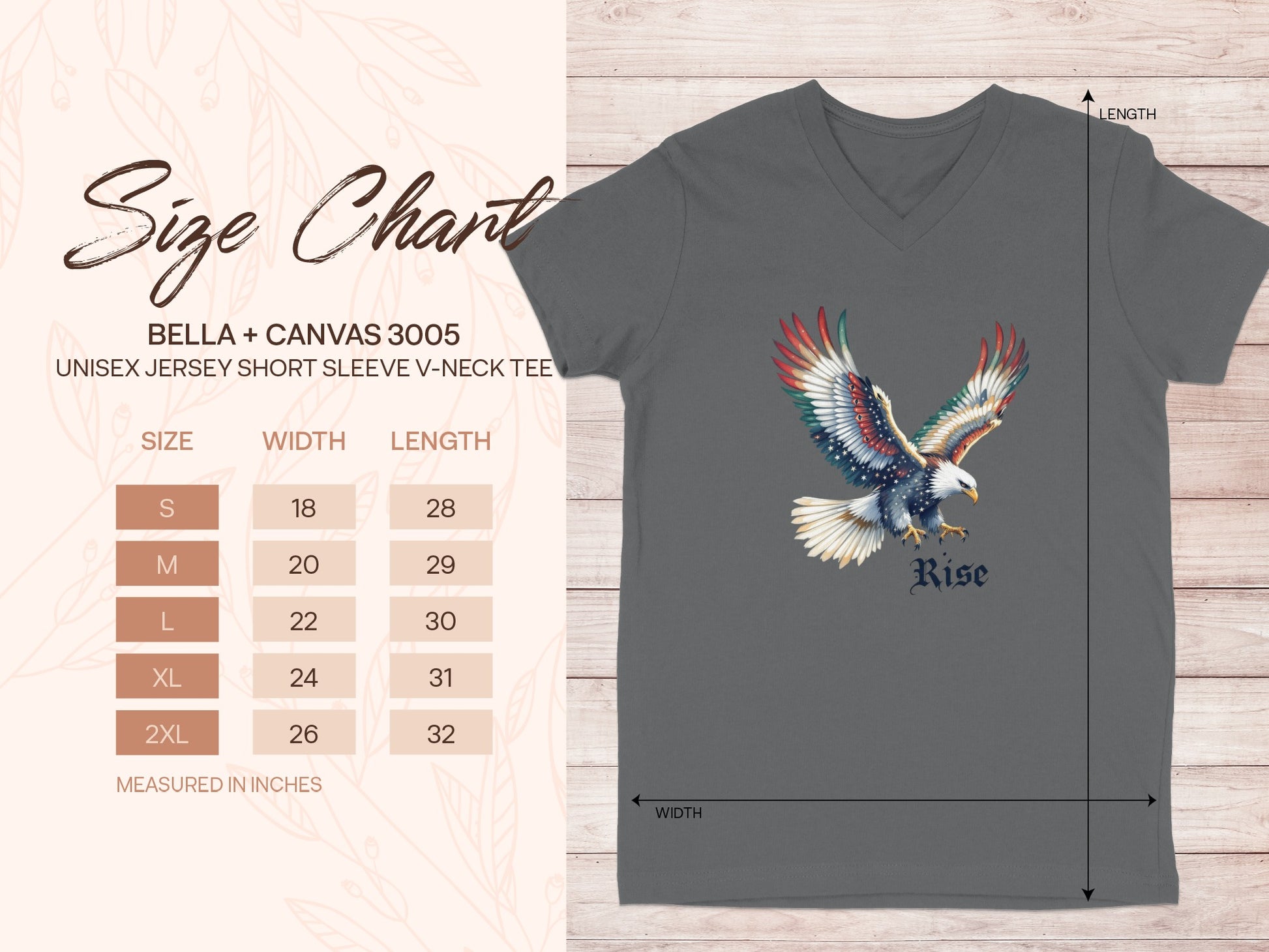 Rise Eagle Design Unisex Jersey Short Sleeve V-Neck Tee product