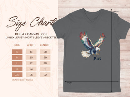 Rise Eagle Design Unisex Jersey Short Sleeve V-Neck Tee product
