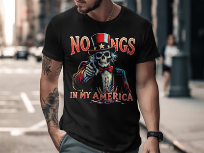 No Kings In My America Skull Patriotic T-shirt product type