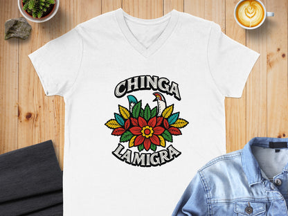 Chinga Lamigra Graphic V Neck Casual Wear Shirt product