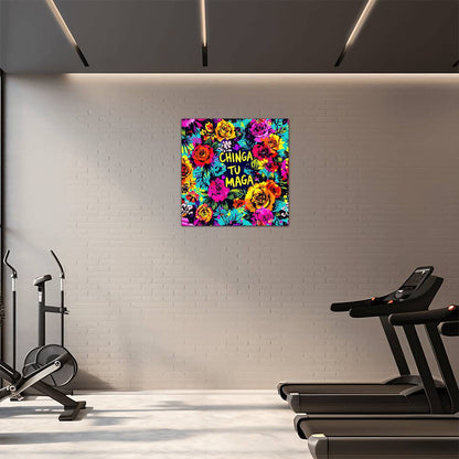 Chinga Tu Maga Metal Print, High Gloss Floral Art, Wall Decor, Gift for Home, Vibrant Aluminum Print, Tropical Wall Display