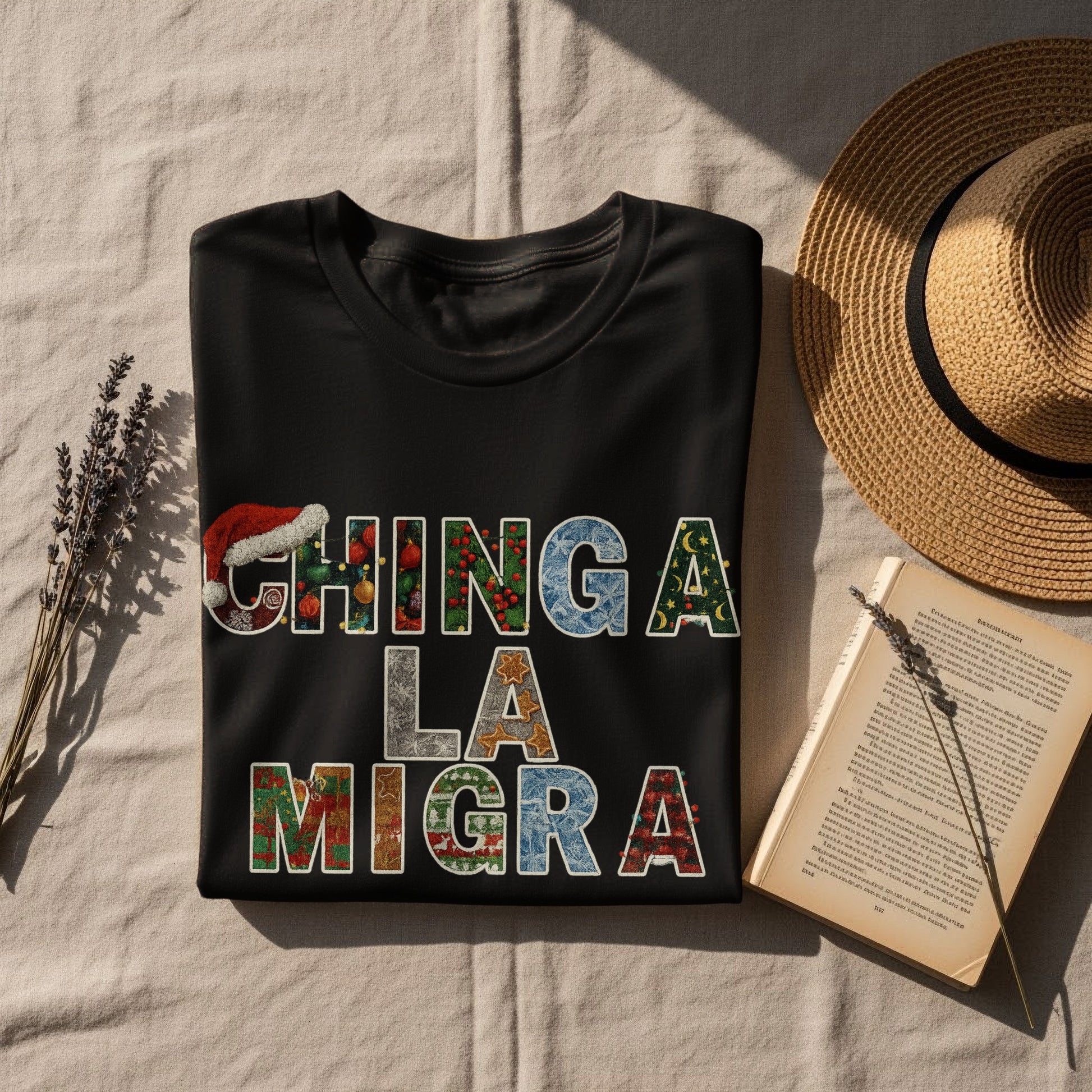Festive Chinga La Migra Tee Holiday Statement