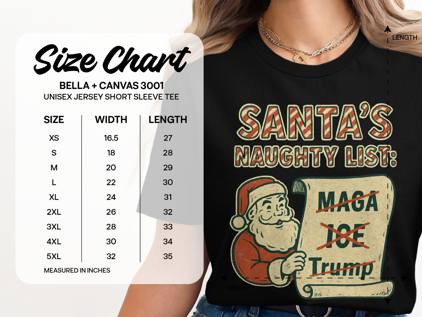 Santa's Naughty List Graphic Tee Christmas Shirt