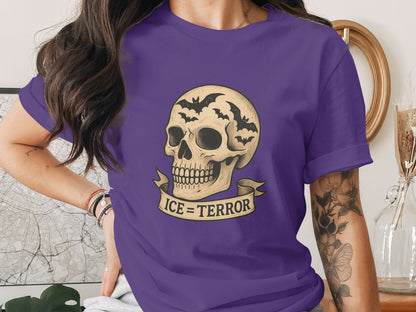 Ice Terror Skull Tattoo Print T-shirt product type