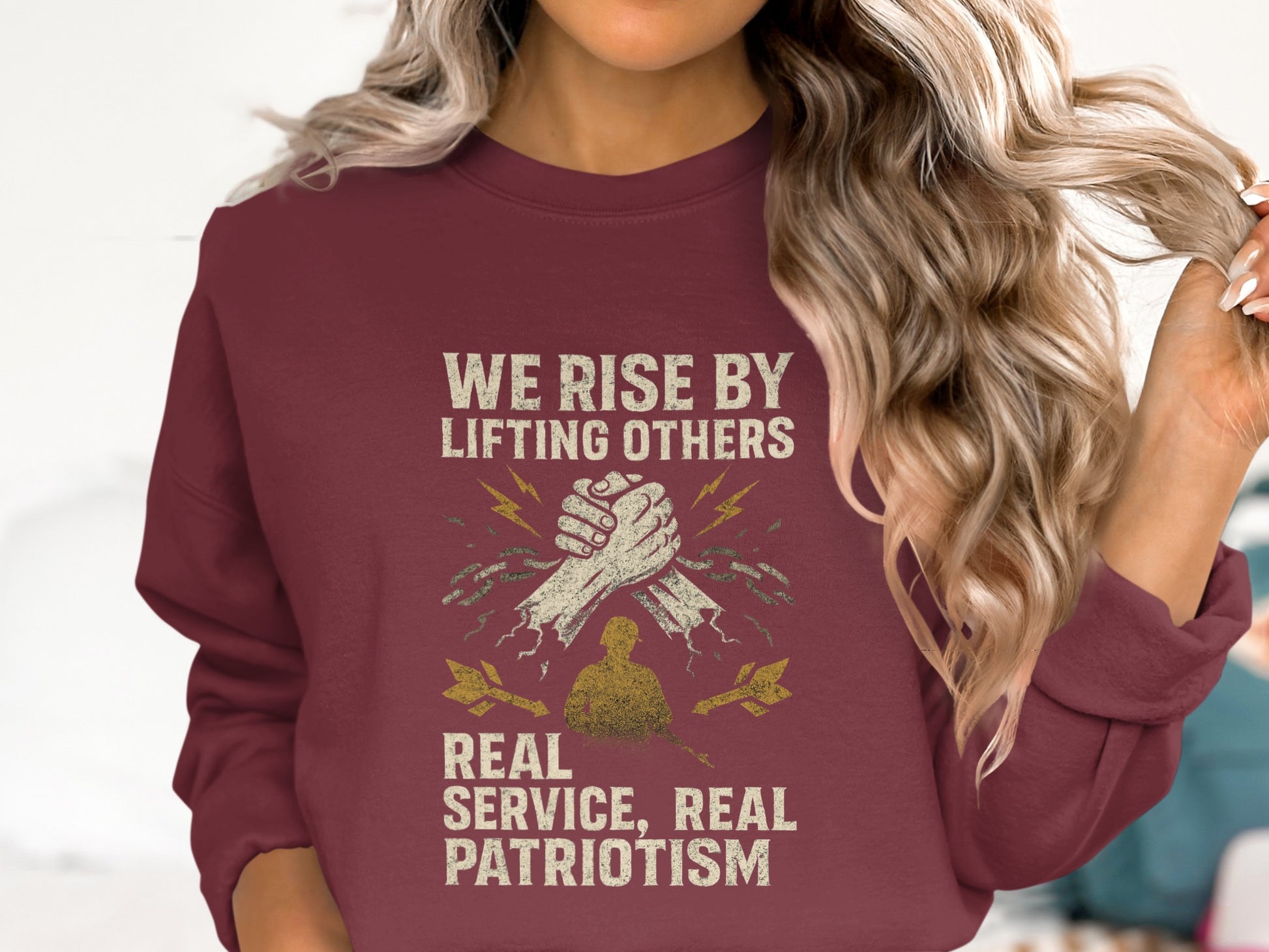 We Rise By Lifting Others Real Service Real Patriotism product