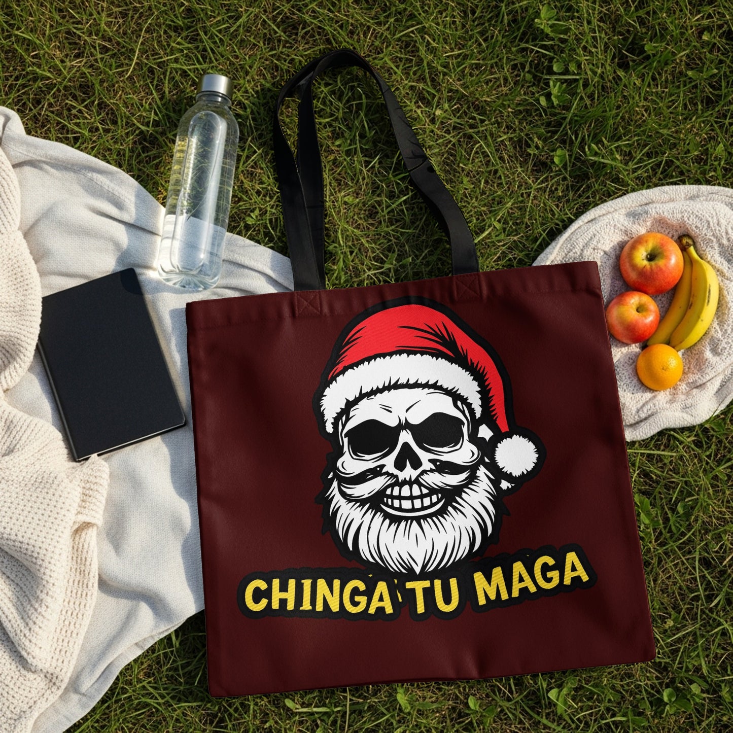 Chinga Tu Maga Santa Skull Art Stylish Tote Bag