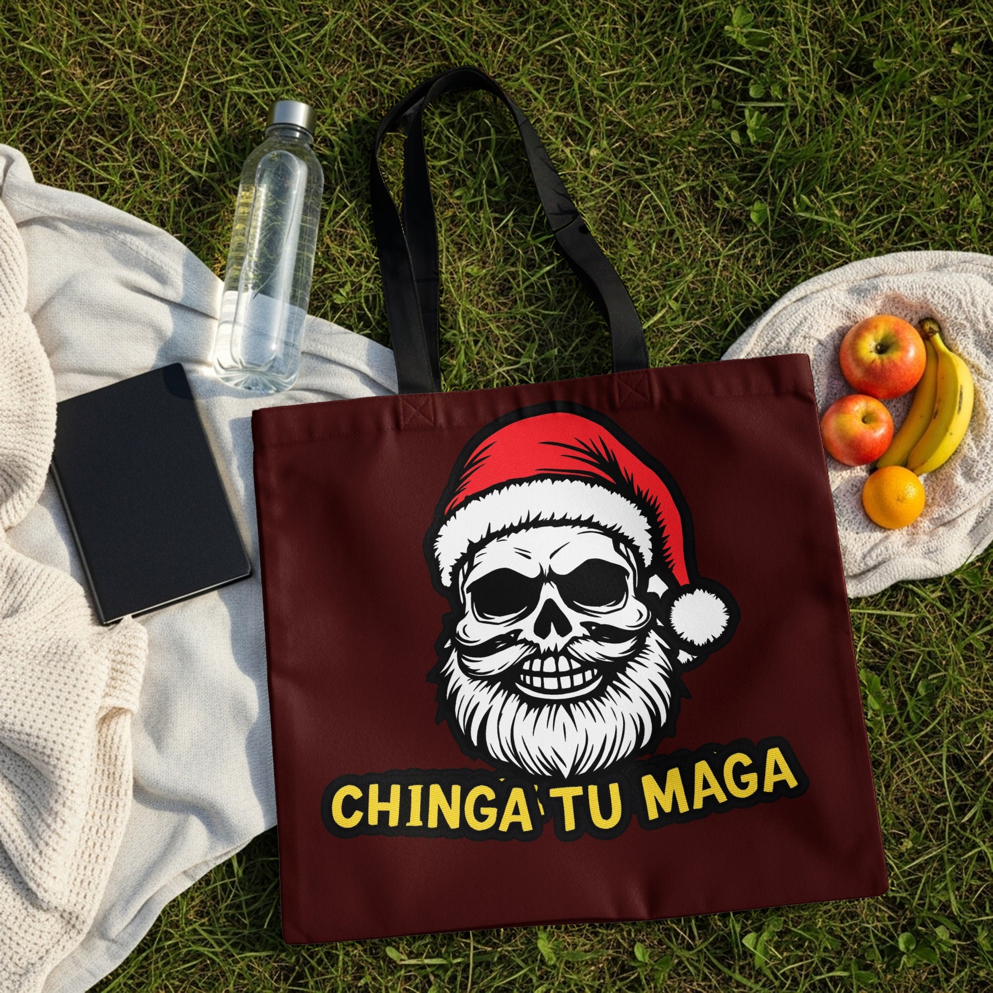 Chinga Tu Maga Santa Skull Art Stylish Tote Bag