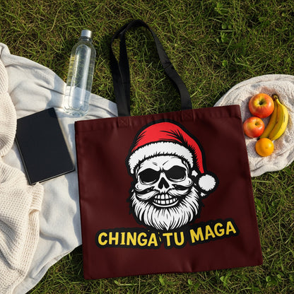 Chinga Tu Maga Santa Skull Art Stylish Tote Bag