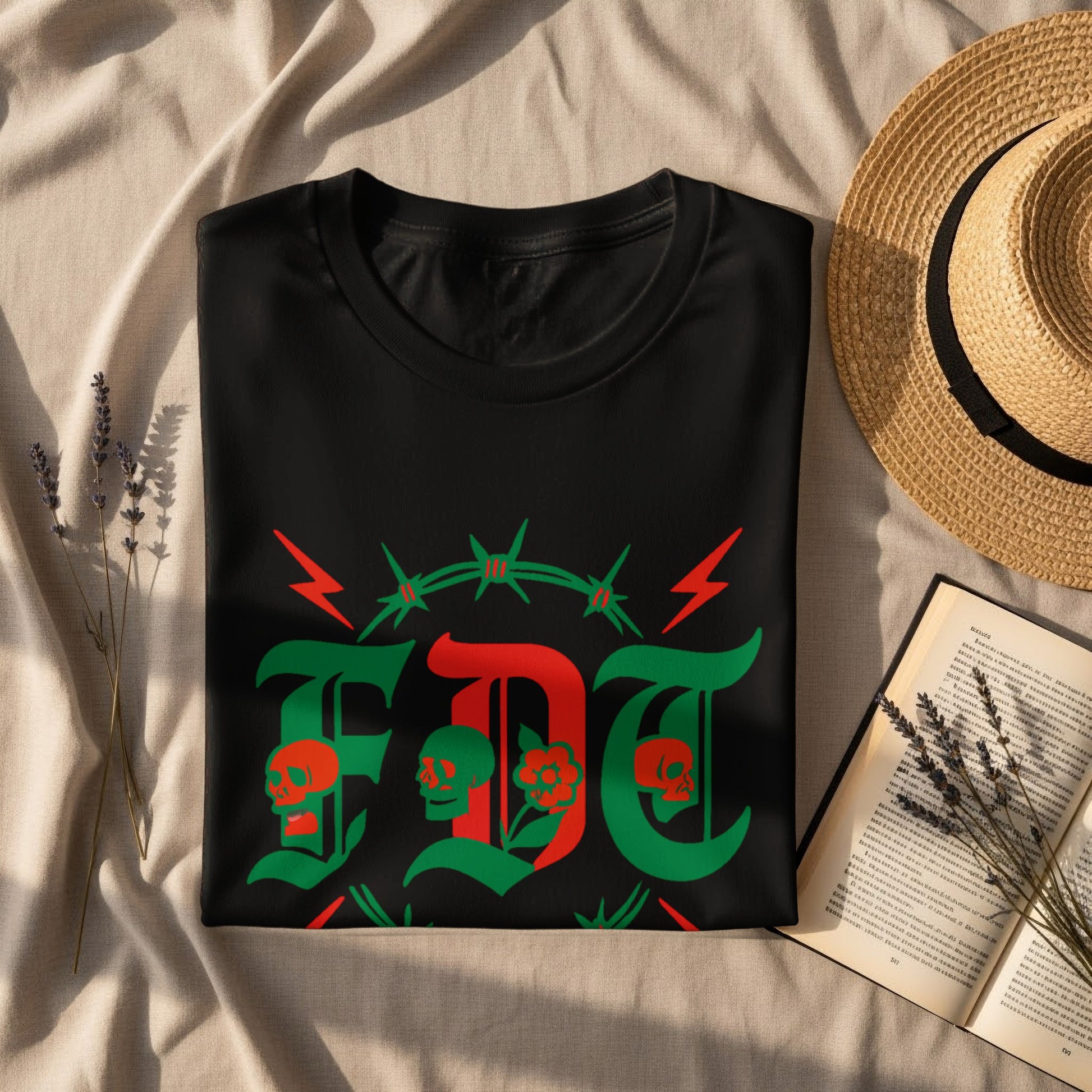 Bold Graphic Skull Design Black T-shirt product