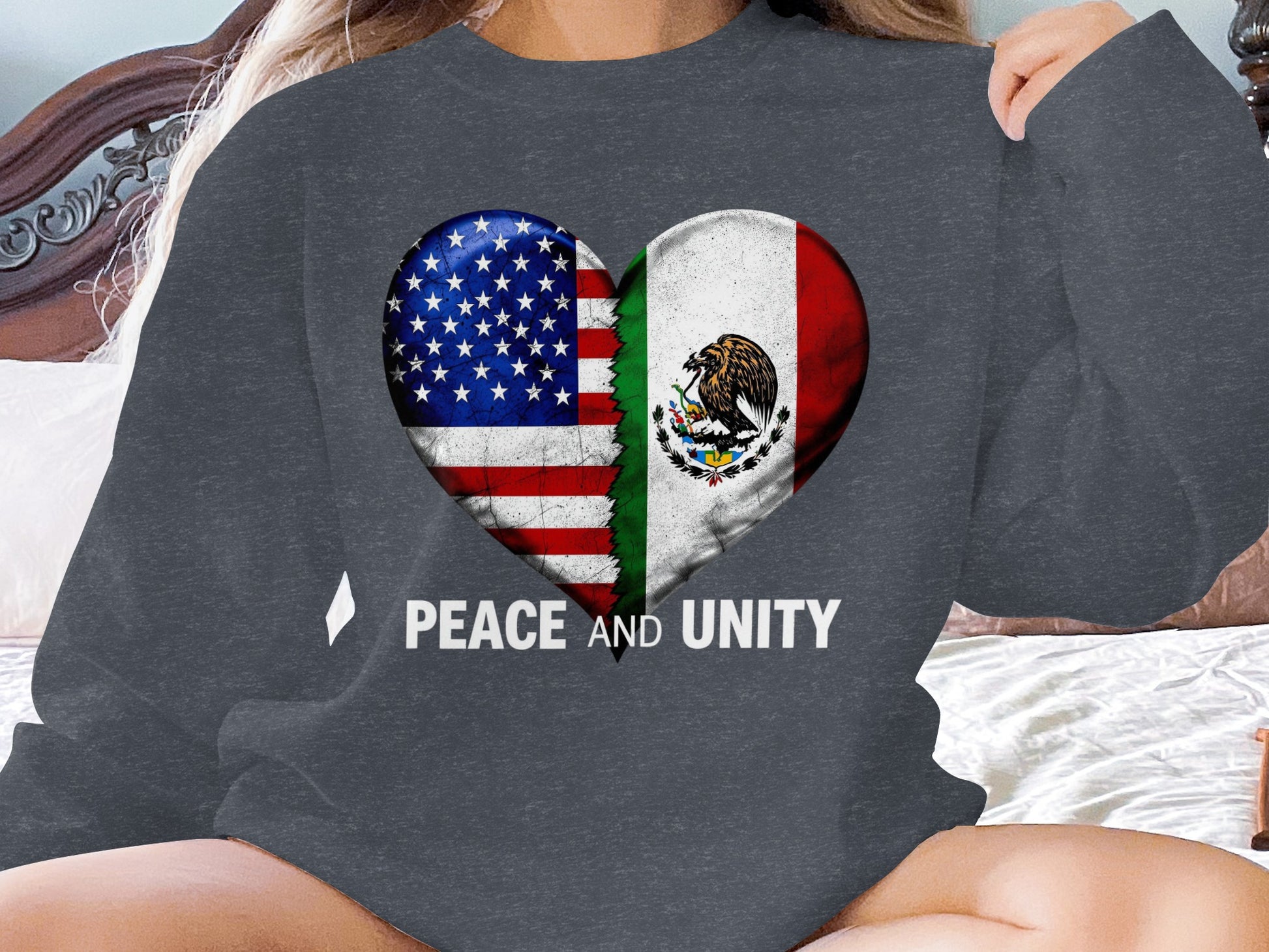 Peace and Unity Heart Print Long Sleeve Top product type
