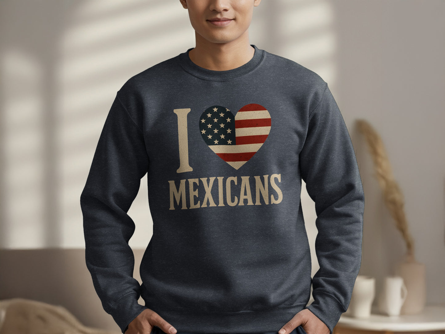 I Love Mexicans with USA Flag Heart Sweatshirt product