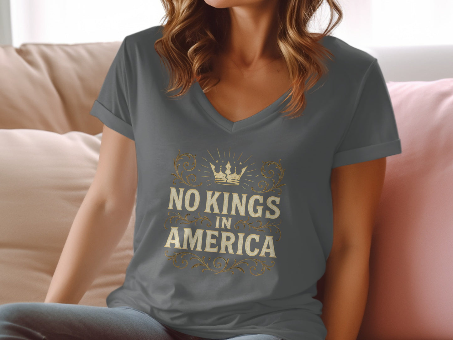No Kings In America Graphic Print Shirt product type