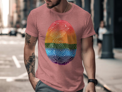 Colorful Fingerprint Design on a Casual T-Shirt product