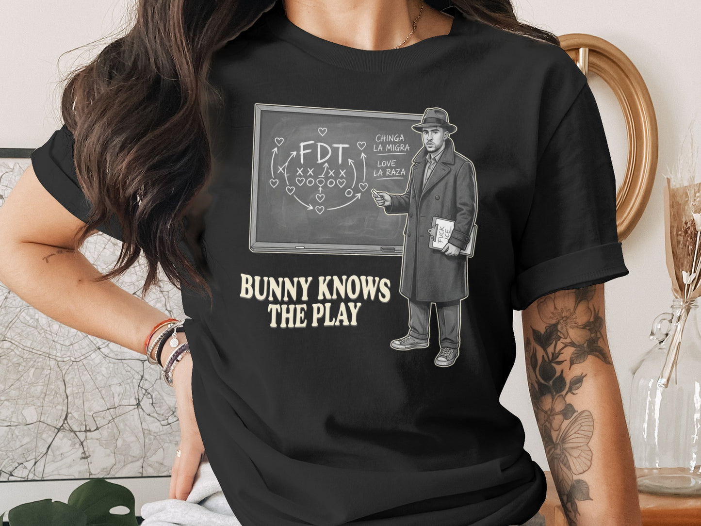 Bunny Knows The Play Funny Graphic Tee