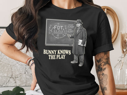 Bunny Knows The Play Funny Graphic Tee