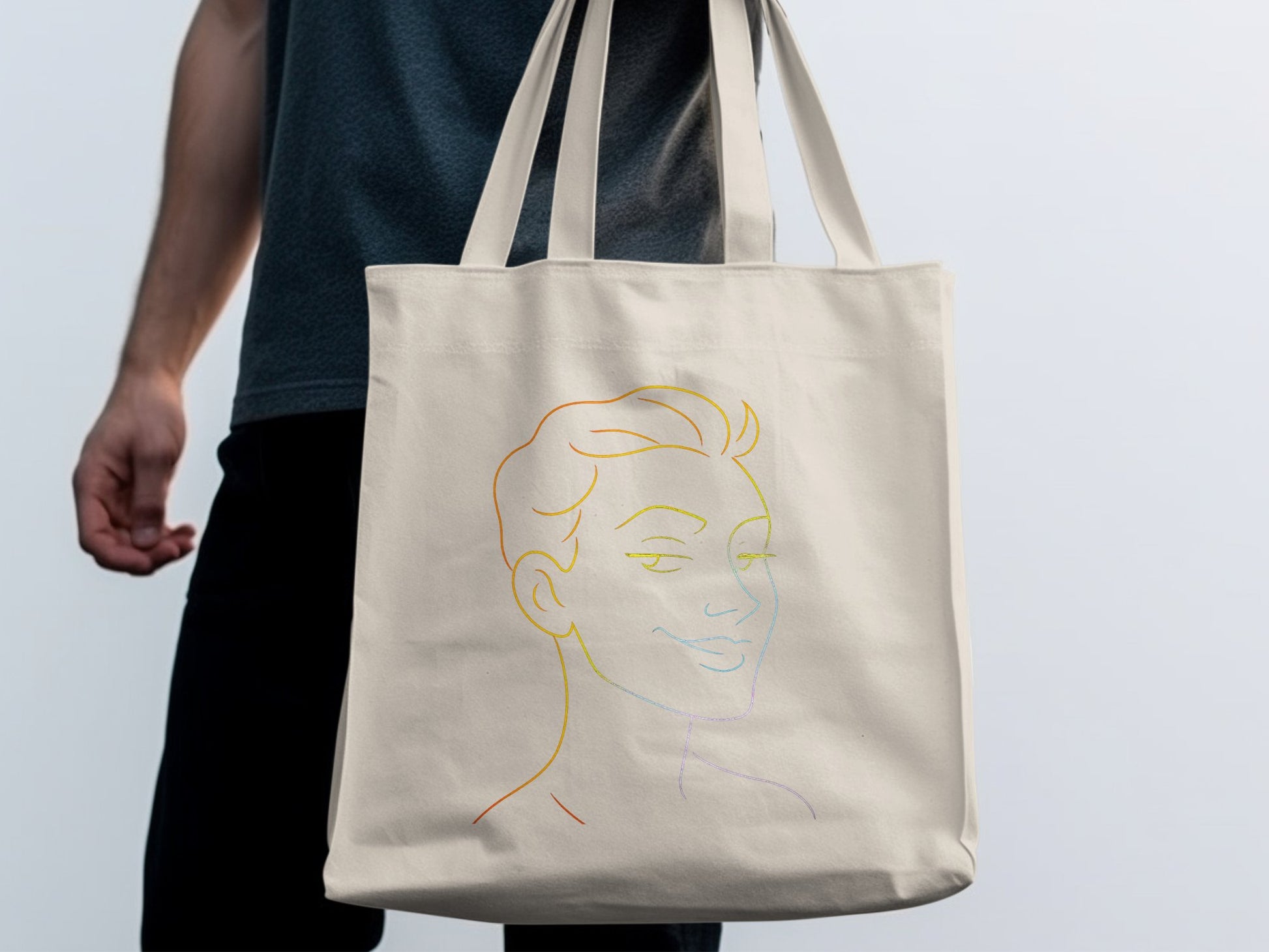 Minimalist Line Art Tote Bag Stylish Carry-all product