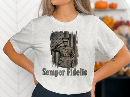 Semper Fidelis Tribute American Flag Graphic Tee