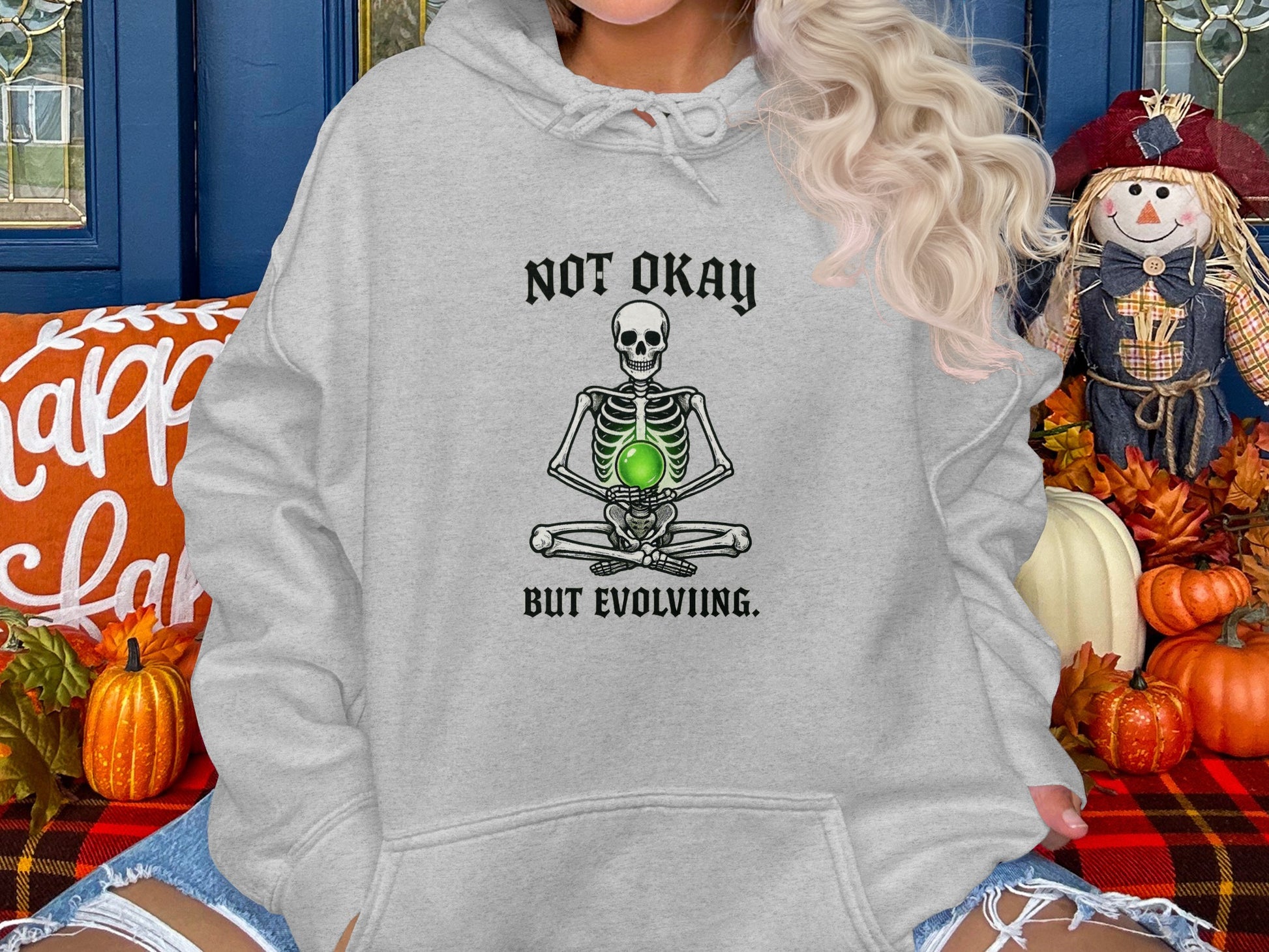 NOT OKAY BUT EVOLVING Skeleton Hoodie product