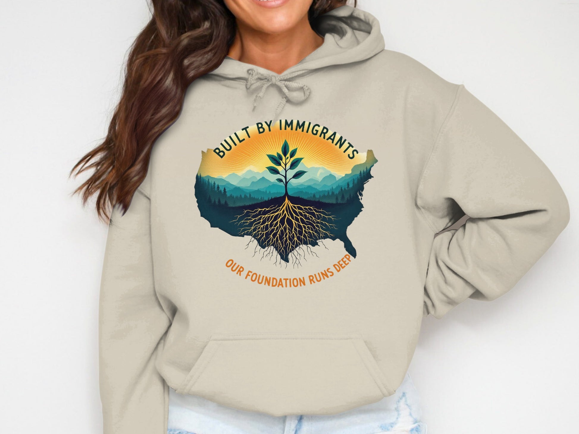 Built By Immigrants Hoodie Our Foundation Runs Deep product type