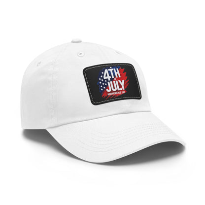 Patriotic Dad Hat with Leather Patch | 4th of July