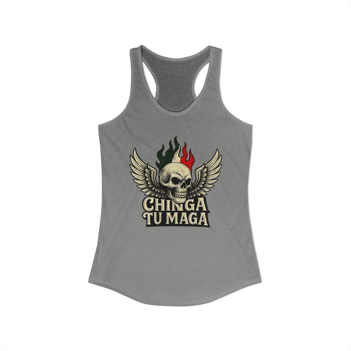 Skull Wings Design Chinga Tu Maga Tank Top