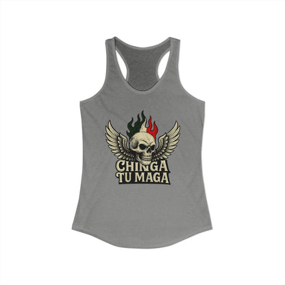 Skull Wings Design Chinga Tu Maga Tank Top